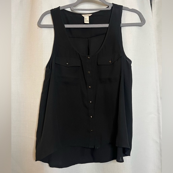 Forever 21 Gold Stud Black Tank Blouse Medium - Picture 6 of 6